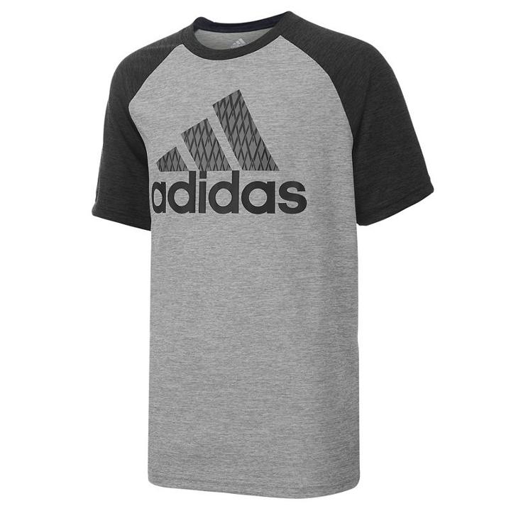 Boys 8-20 Adidas Big Logo Raglan Tee, Boy's, Size: Medium, Black