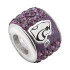 Logoart Kansas State Wildcats Sterling Silver Crystal Logo Bead - Made With Swarovski Crystals, Women's, Purple
