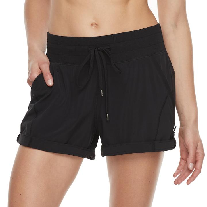 Women's Tek Gear&reg; Roll-tab Woven Shorts, Size: Xl, Black