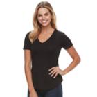 Women's Apt. 9&reg; V-neck Tee, Size: Small, Black