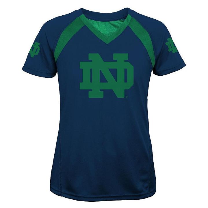 Girls 7-16 Notre Dame Fighting Irish Fashion Tee, Girl's, Size: M(10-12), Blue (navy)