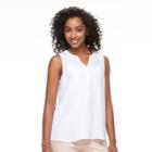 Women's Apt. 9&reg; Sleeveless Popover Top, Size: Xxl, White