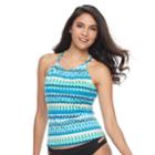 Women's Apt. 9&reg; High Neck Racerback Tankini Top, Size: Xl, Prism Multi