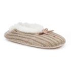 Women's Sonoma Goods For Life&trade; Knit Ribbed Fuzzy Babba Ballerina Slippers, Size: M-l, Beig/green (beig/khaki)