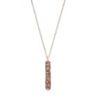 Long Faceted Stone Bar Pendant Necklace, Women's, Light Pink