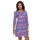 Women's Caribbean Joe Henley Dress, Size: Xl, Dark Pink