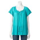 Women's French Laundry Lace-up Peasant Top, Size: Xl, Brt Blue