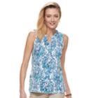 Women's Croft & Barrow&reg; Sleeveless Henley Top, Size: Small, Med Blue