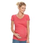 Maternity A:glow Essential Ruched V-neck Tee, Women's, Size: Xl-mat, Med Red