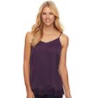 Women's Sonoma Goods For Life&trade; Satin Lace Cami, Size: Small, Drk Purple