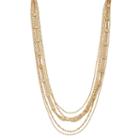 Napier Textured Ball Chain Multi Strand Necklace, Women's, Gold