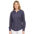 Women's Izod Essential Button-down Shirt, Size: Medium, Blue (navy)