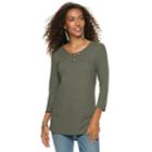 Women's Sonoma Goods For Life&trade; Supersoft Textured Tunic, Size: Xs, Green