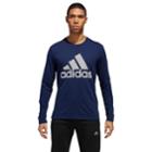 Men's Adidas Mesh Logo Tee, Size: Medium, Blue (navy)