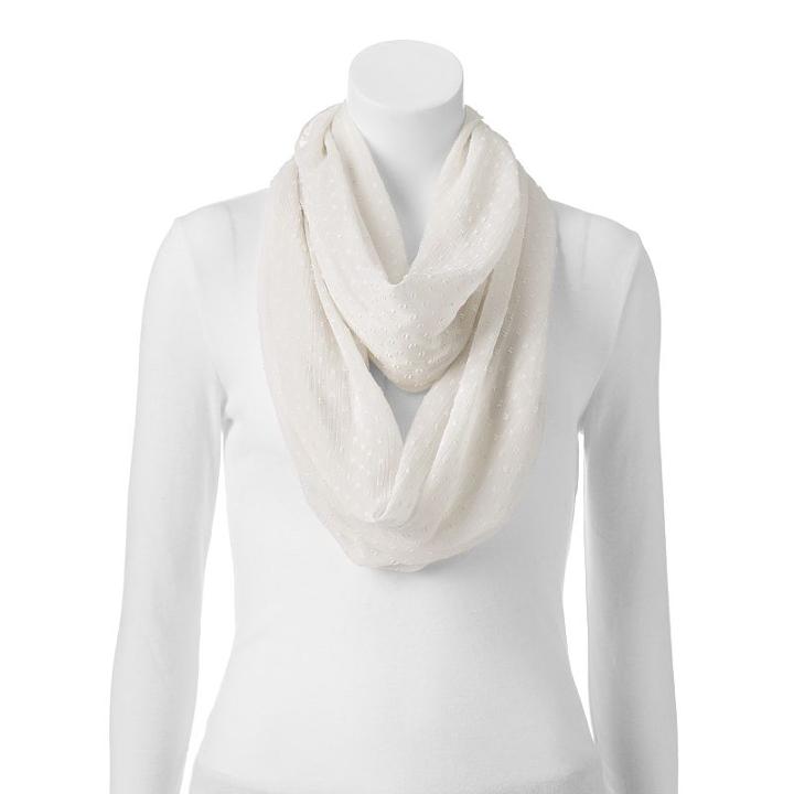 Apt. 9&reg; Swiss Dot Infinity Scarf, Women's, Natural