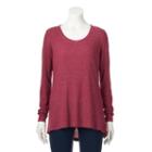 Women's Sonoma Goods For Life&trade; Ribbed High-low Tee, Size: Xl, Dark Red