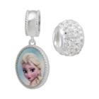 Disney's Frozen Crystal Sterling Silver Reversible Elsa And Anna Charm And Bead Set, Women's, White