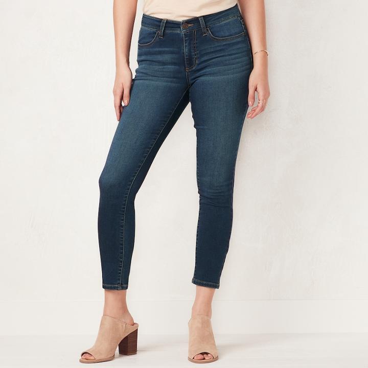 Women's Lc Lauren Conrad Super Soft Ankle Jeggings, Size: 12, Dark Blue