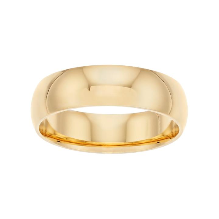 Men's 14k Gold Over Silver Polished Wedding Band, Size: 11, Yellow