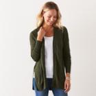 Women's Sonoma Goods For Life&trade; Marled Cardigan, Size: Xs, Dark Green