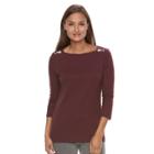 Women's Croft & Barrow&reg; Button-shoulder Top, Size: Large, Red