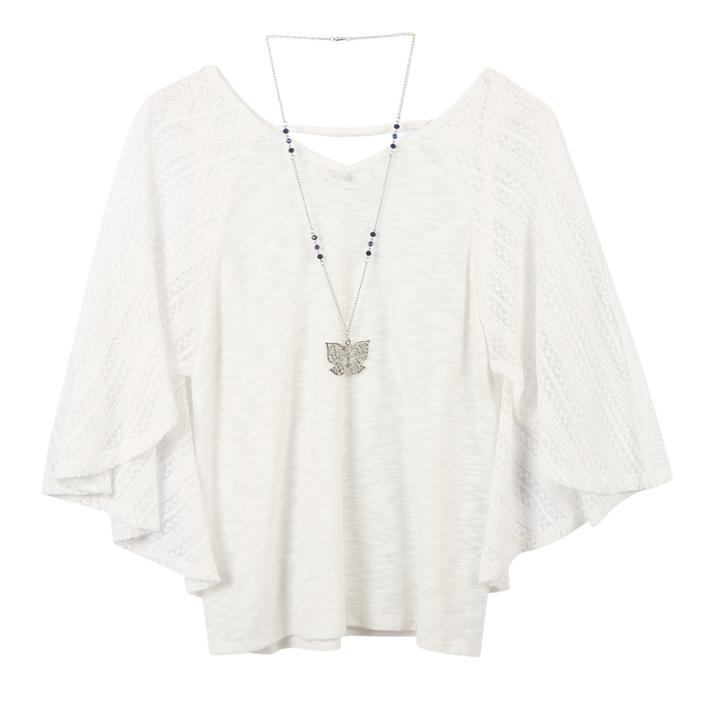 Girls 7-16 Speechless Capelet With Necklace, Size: Xl, Natural