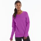 Women's Tek Gear&reg; Fleece Crewneck Sweatshirt, Size: Large, Brt Purple