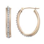 Diamond Fascination 10k Oval Tube Hoop Earrings, Women's