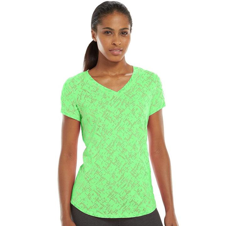Women's Tek Gear&reg; Burnout Yoga Tee, Size: Medium, Med Green
