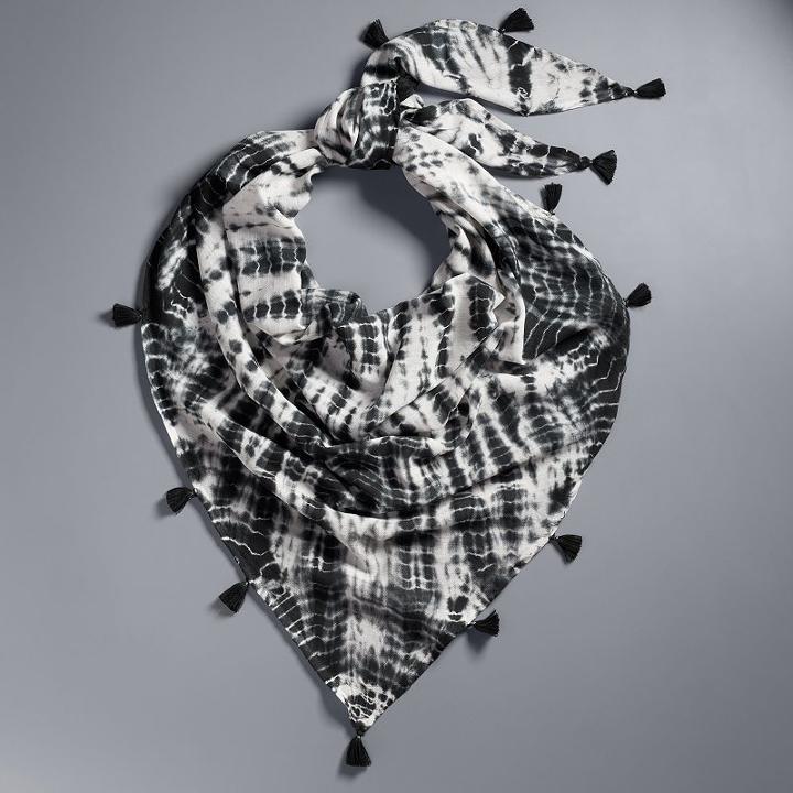 Simply Vera Vera Wang Tie-dyed Tassel Triangle Scarf, Women's, Ovrfl Oth