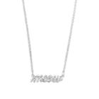 Simulated Crystal Meow Pendant Necklace, Women's, Silver