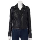 Women's Levi's Classic Faux-leather Motorcycle Jacket, Size: Medium, Black