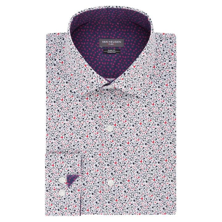Men's Van Heusen Slim-fit Flex Spread-collar Dress Shirt, Size: 15-32/33, Blue