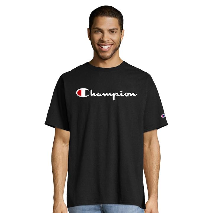 Men's Champion Graphic Jersey Tee, Size: Small, Black