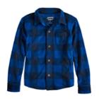 Boys 4-12 Jumping Beans&reg; Buffalo Plaid Fleece Button Down Shirt, Size: 4, Dark Green