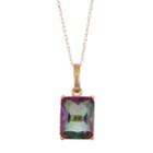 10k Gold Mystic Topaz Rectangle Pendant Necklace, Women's, Size: 18, Blue