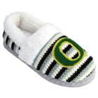 Women's Oregon Ducks Striped Sweater Slipers, Size: Xl, White
