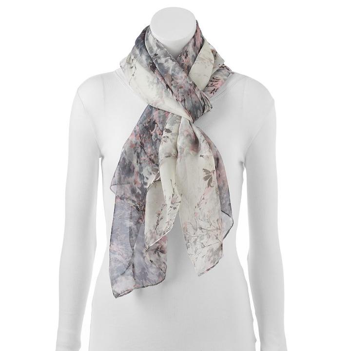 Apt. 9&reg; Cherry Blossoms Oblong Wrap Scarf, Women's, Beige Oth