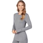 Women's Cuddl Duds Smooth Layer Crewneck Top, Size: Large, Silver