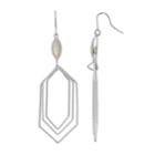 Olive & Ivy Silver Plated Mother-of-pearl Graduated Hexagon Drop Earrings, Women's