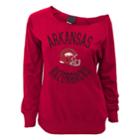 Juniors' Arkansas Razorbacks Flashdance Slouch Crewneck, Teens, Size: Large, Red