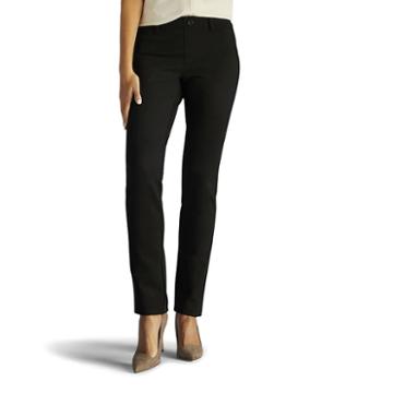 Petite Lee Motion Power Hours Ponte Dress Pants, Women's, Size: 4 Petite, Black