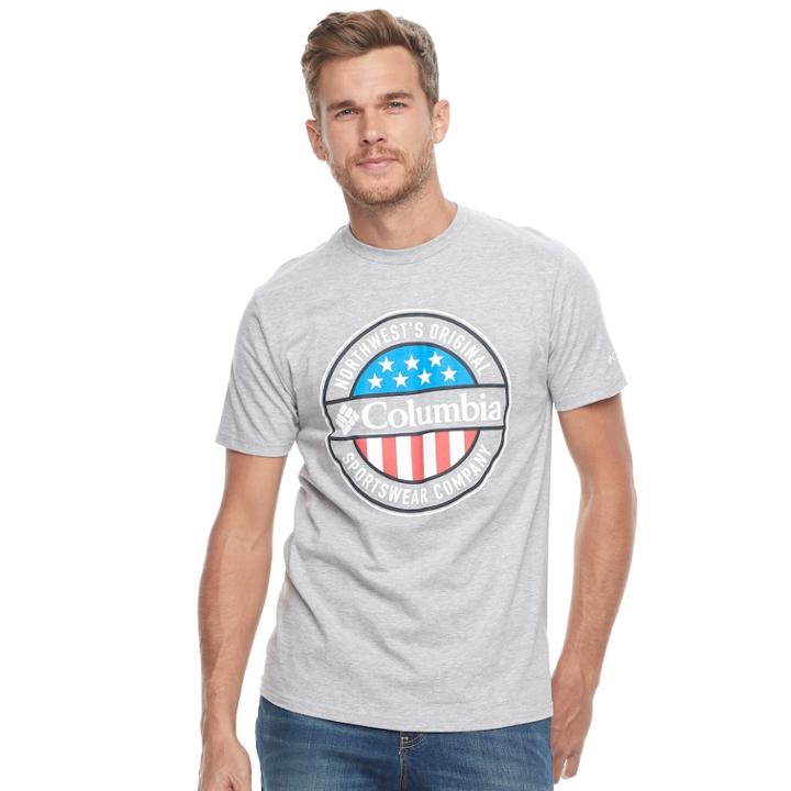Men's Columbia Logo Graphic Tee, Size: Large, Med Grey