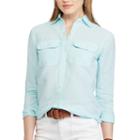 Women's Chaps Plaid Twill Button-down Shirt, Size: Xs, Blue