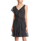 Women's Chaps Polka-dot Ruffled Sheath Dress, Size: 8, Natural