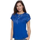 Women's Apt. 9&reg; Embellished Tee, Size: Xl, Blue