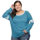 Juniors' Plus Size So&reg; Varsity Striped Tee, Teens, Size: 3xl, Dark Blue