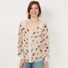 Women's Lc Lauren Conrad Smocked Swiss Dot Top, Size: Xl, White