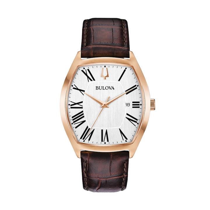 Bulova Men's Classic Ambassador Leather Watch - 97b173, Size: Medium, Brown