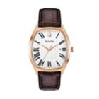 Bulova Men's Classic Ambassador Leather Watch - 97b173, Size: Medium, Brown